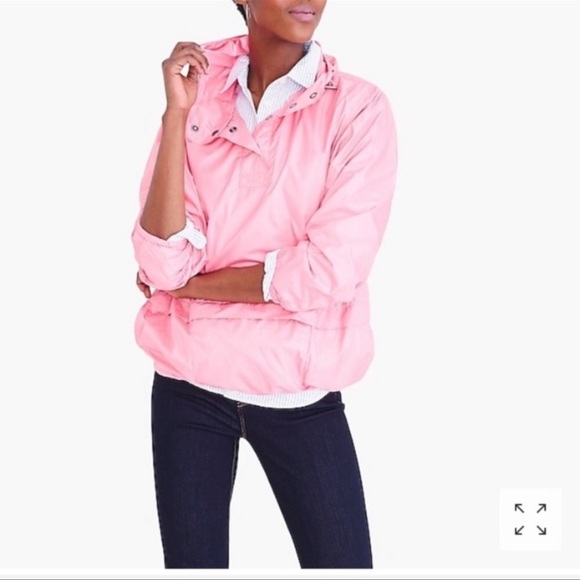 J.Crew Pink Packable Rain Jacket/Windbreaker - Picture 1 of 6